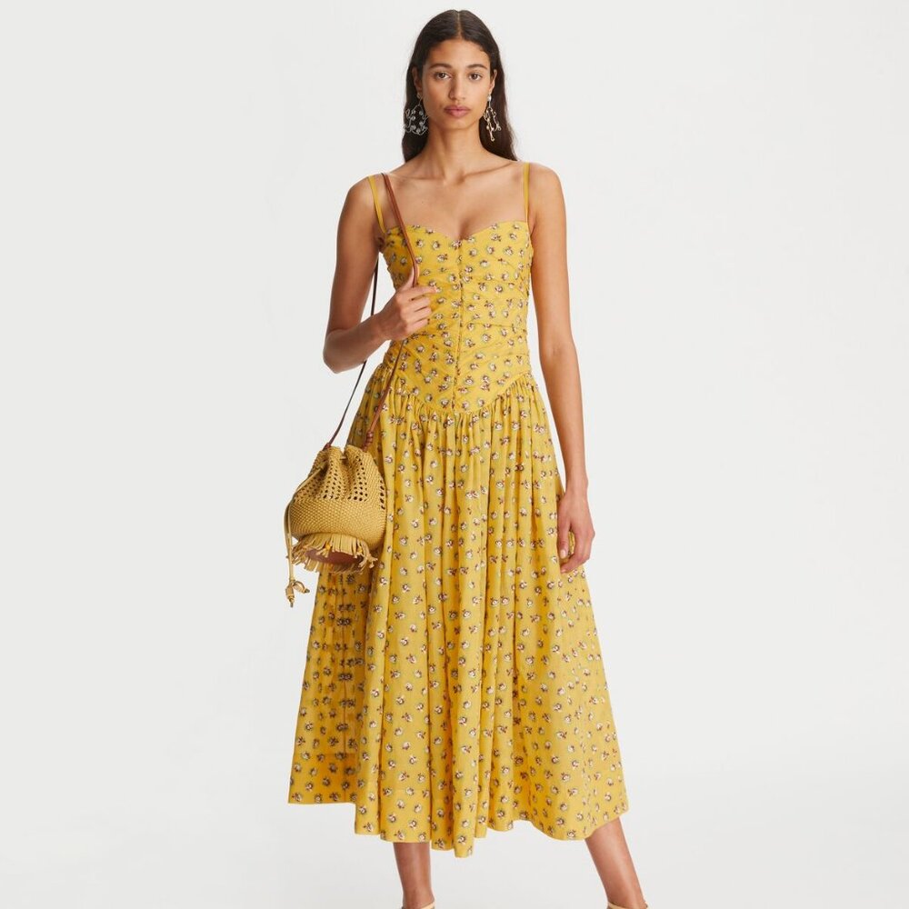 Tory Burch Garden Rose Embroidered Dress